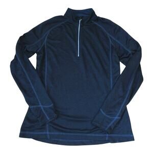 Storm Creek Womens Pullover 1/4 Zip Top Shirt Blue Long Sleeve Hiking Medium